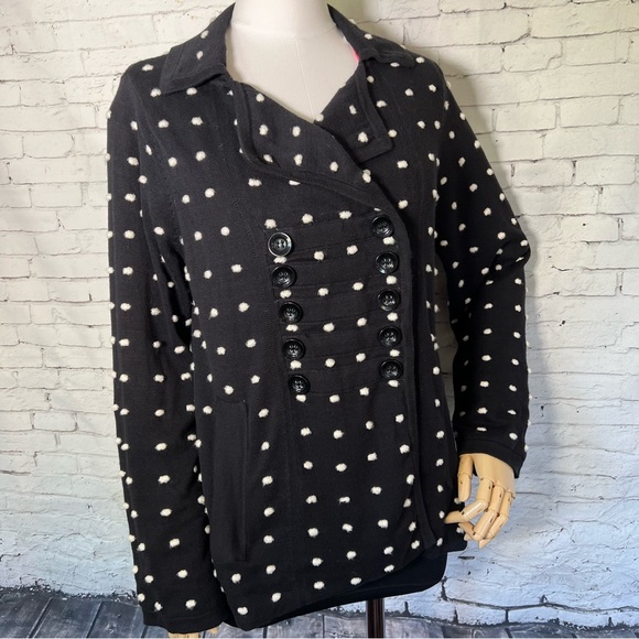 Marc Jacobs Textured Polka Dot Knit Sweater Pea Coat Cardigan Jacket Size Medium - Picture 2 of 13